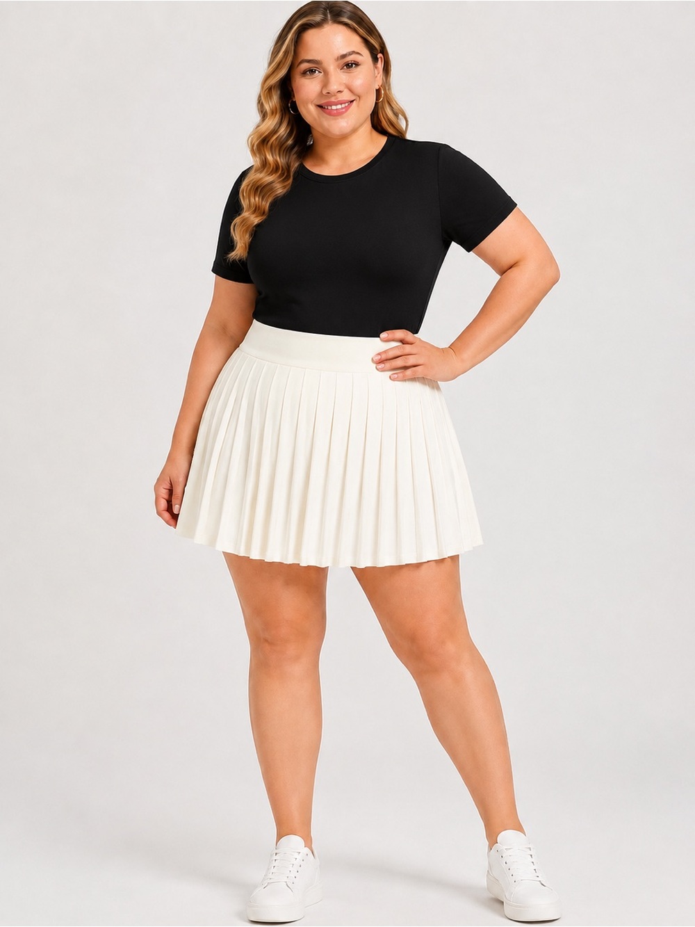 NWT BP. Plus Size XXL White Pleated Tennis Skort Buttery Soft